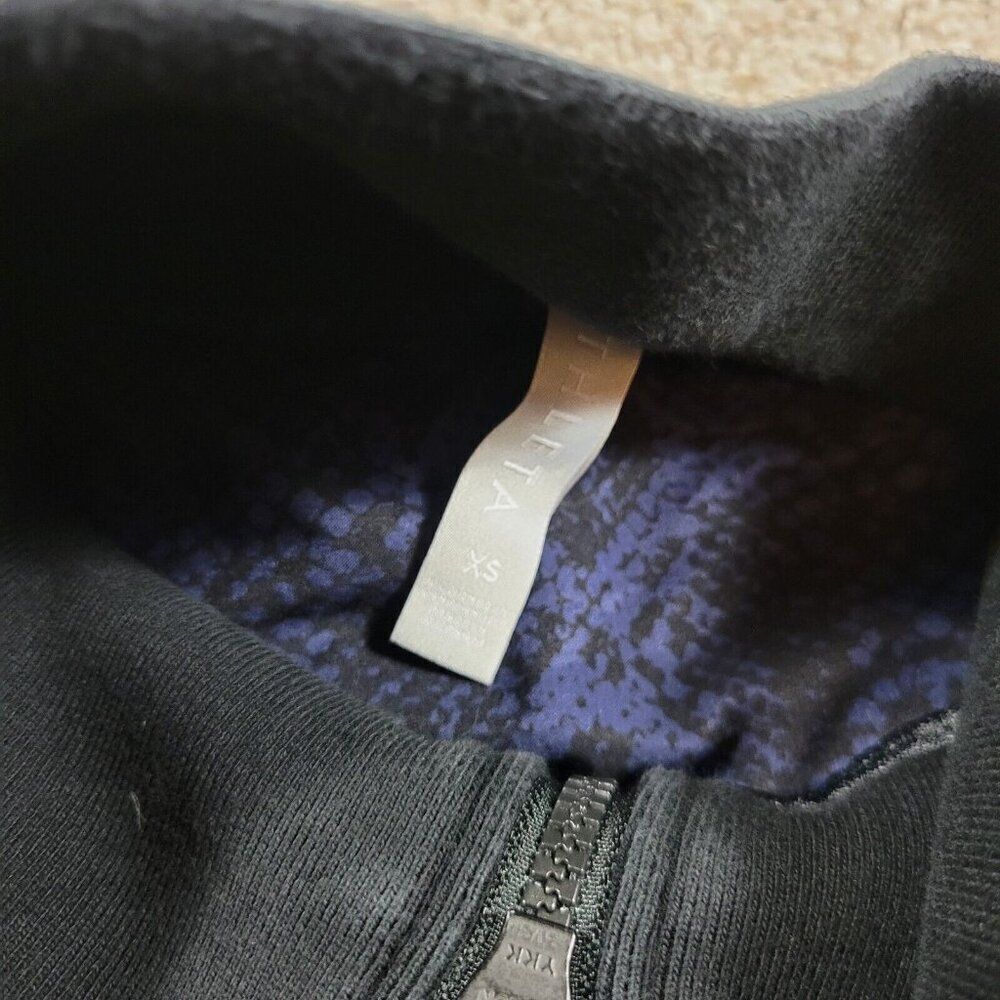 Athleta Brooklyn Track Bomber Jacket Womens X-Small XS Snake Print Blue Full Zip - Picture 2 of 8